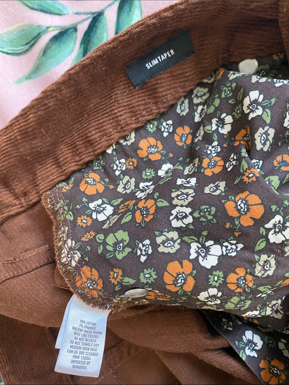 Bonobos Brown Corduroy Slim Taper Pants - Picture 4 of 5